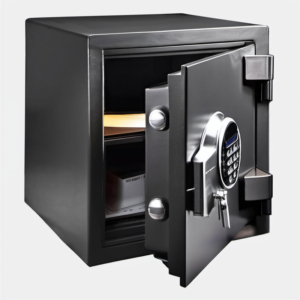 a fireproof safe, part of a smart home